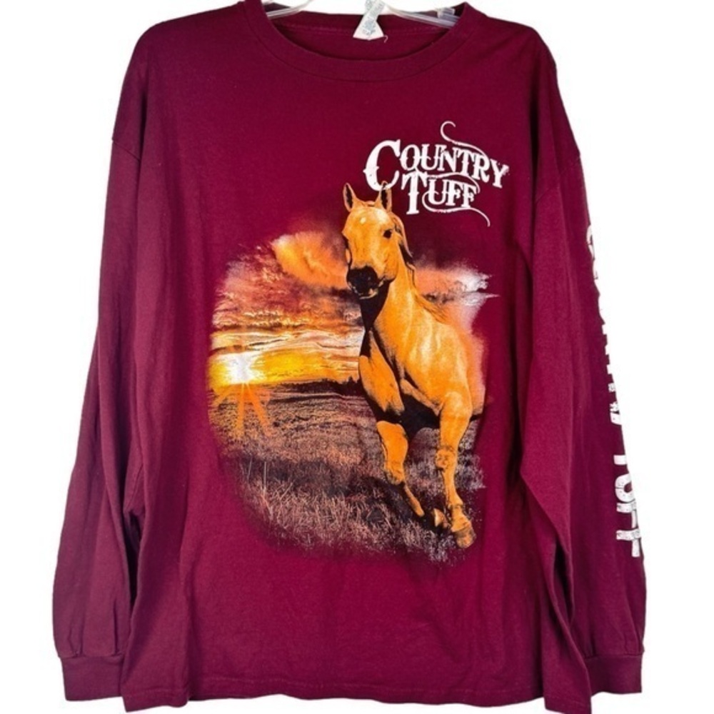 Vintage Y2K 2000s Country Tuff Western Horse T Shirt Size XL Equestrian Farmcore